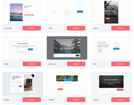 ConvertKit Template Options Grid - Email Marketing Review