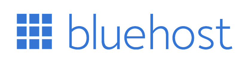 Bluehost logo - a blue and white logo featuring the word "Bluehost" in blue letters with a white background. Alt text optimized for "Bluehost web hosting review."