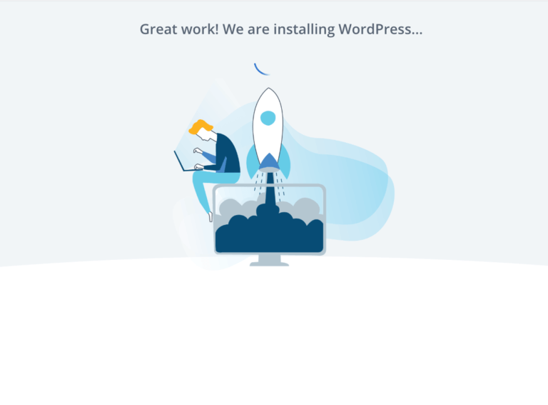 WordPress installation success message on Bluehost