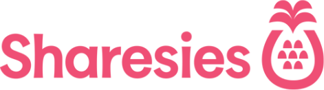 Sharesies logo with pink text on a white background, representing Sharesies Review Australia.