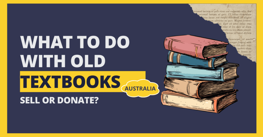 What to do with old textbooks in Australia: A stack of used textbooks ready for donation, recycling, or selling.